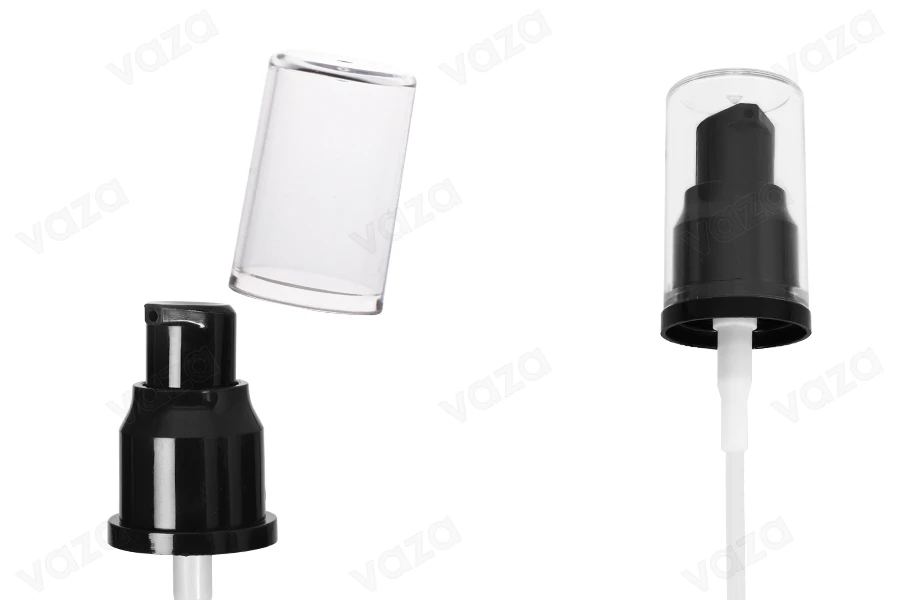 Plastic cream dispenser pump, 20/410 with plastic transparent cap Plastic cream dispenser pump, 20/410 with plastic transparent cap-image_product