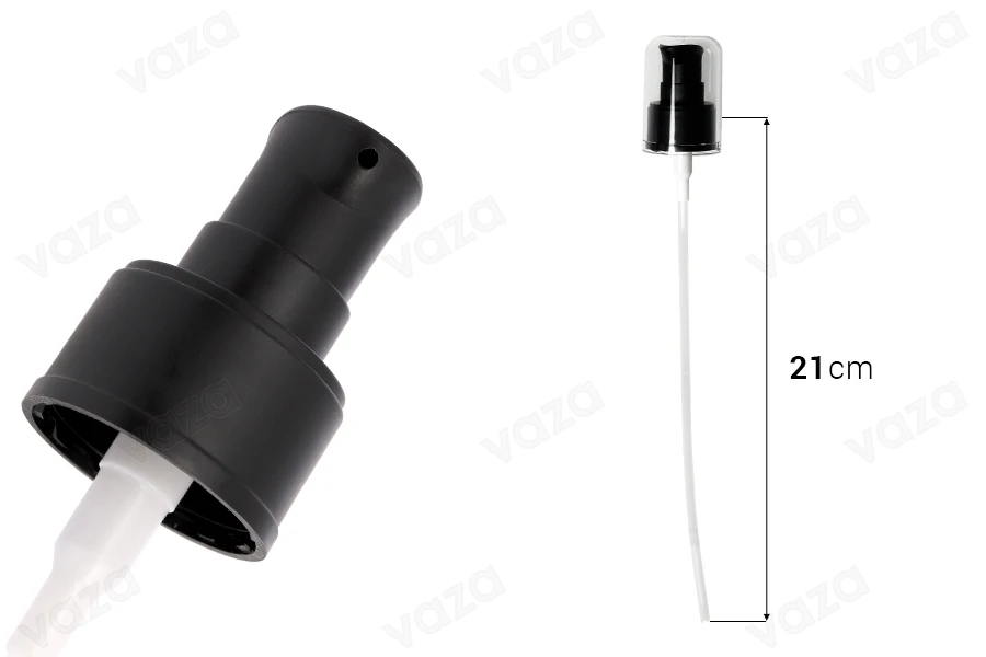 Kunststoffpumpe für Creme PP24/410 schwarz MAT mit transparentem Acryl-Volldeckel-bildabmessungen