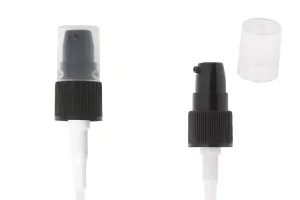 PP16 plastic cream pump in black color with transparent lid-1