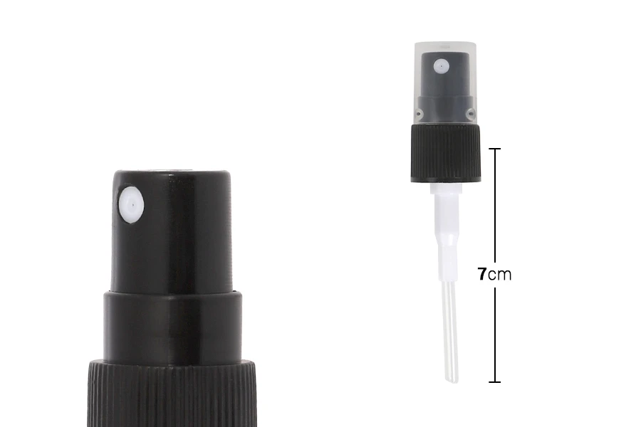 PP16 plastic spray in black color with transparent lid