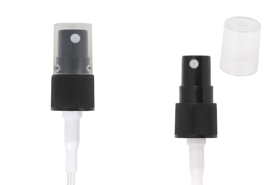 PP16 plastic spray in black color with transparent lid