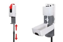 Επιδαπέδια βάση-stand με αυτόματη συσκευή (dispenser) για αντισηπτικό χεριών