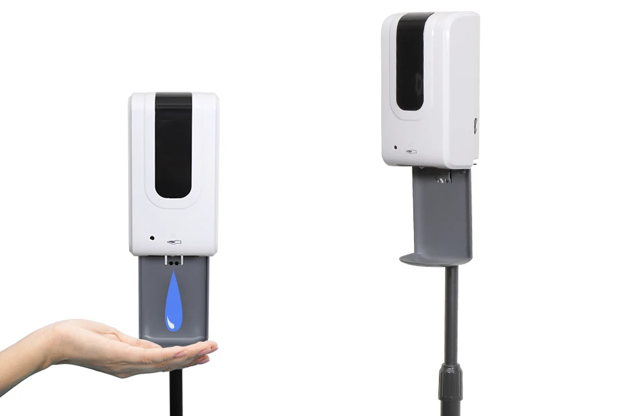 Επιδαπέδια βάση-stand με αυτόματη συσκευή (dispenser) για αντισηπτικό χεριών