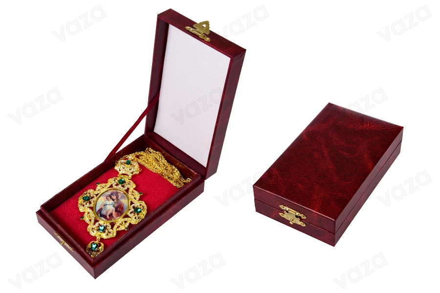 Engolpio Panagia Metall mit Kette und Etui Engolpio Panagia Metall mit Kette und Etui-bildabmessungen