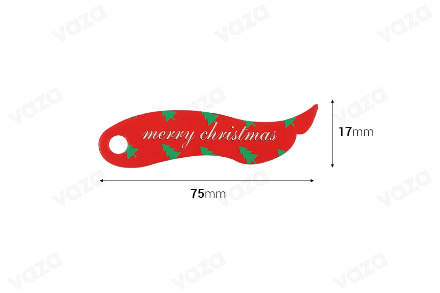 Christmas paper card/tag with hole for ribbon - 50 pcs-photo_dimensions