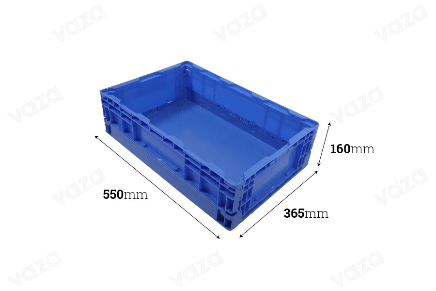 Scatola pieghevole di dimensioni 550x365x160 mm di colore blu Scatola pieghevole di dimensioni 550x365x160 mm di colore blu-εικόνα_διαστάσεις