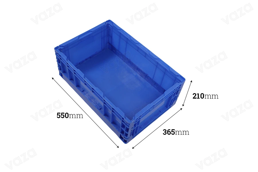 Caisse pliante aux dimensions 550 x 365 x 210 mm de couleur bleue Caisse pliante aux dimensions 550 x 365 x 210 mm de couleur bleue-photo_dimensions