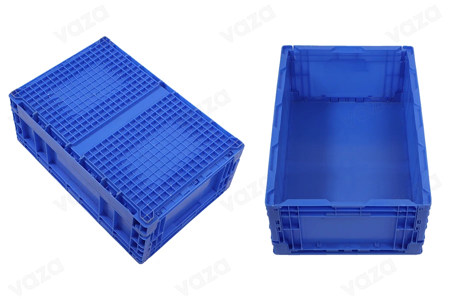 Caisse pliante aux dimensions 550 x 365 x 210 mm de couleur bleue Caisse pliante aux dimensions 550 x 365 x 210 mm de couleur bleue-