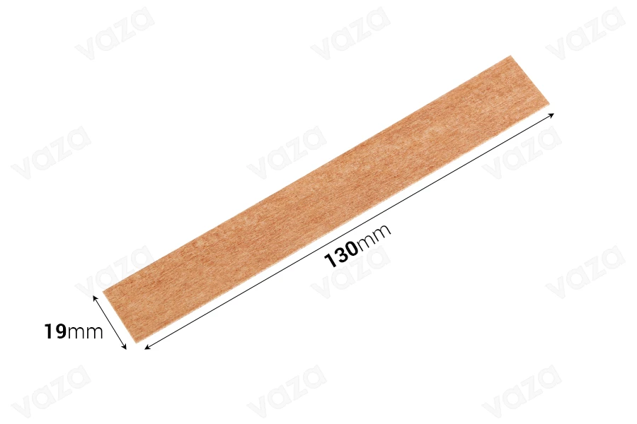 Wooden wicks 19x130 mm with metal base for candles - 25 pcs-εικόνα_διαστάσεις