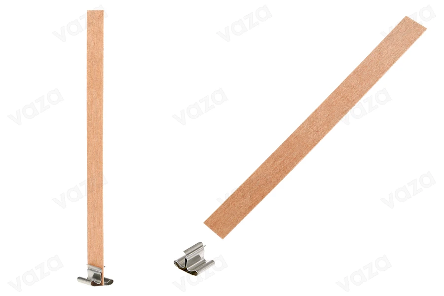 Φυτίλια ξύλινα 15x150 mm με μεταλλική βάση για κεριά - 25 τμχ Φυτίλια ξύλινα 15x150 mm με μεταλλική βάση για κεριά - 25 τμχ-εικόνα_προϊοντική