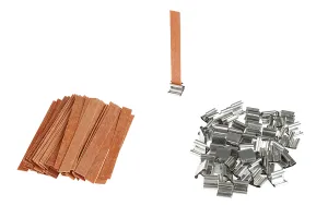 Wooden wicks 10x100 mm with metal base for candles - 25 pcs-3