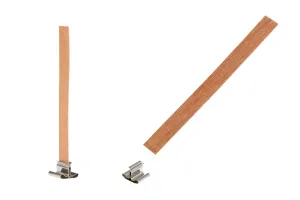 Wooden wicks 10x100 mm with metal base for candles - 25 pcs