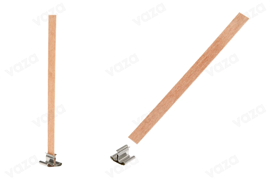 Φυτίλια ξύλινα 10x130 mm με μεταλλική βάση για κεριά - 25 τμχ Φυτίλια ξύλινα 10x130 mm με μεταλλική βάση για κεριά - 25 τμχ-εικόνα_προϊοντική