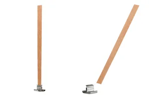 Wooden wicks 10x150 mm with metal base for candles - 25 pcs