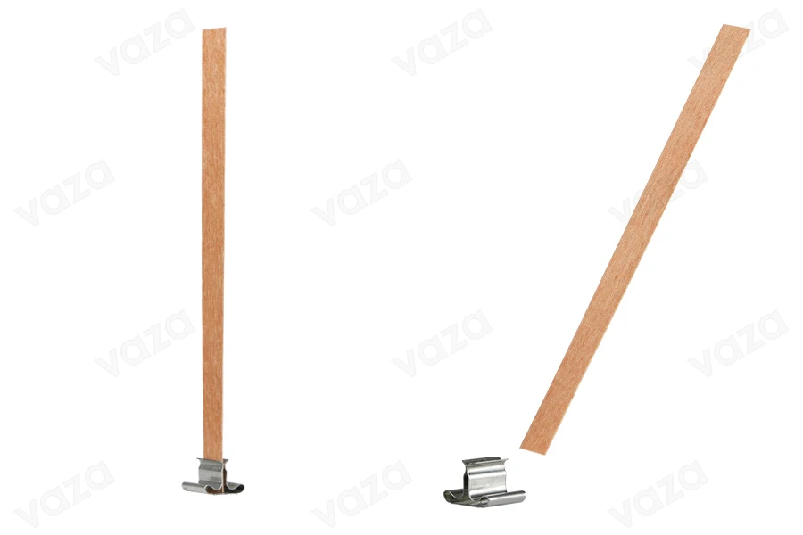 Wooden wicks 10x150 mm with metal base for candles - 25 pcs Wooden wicks 10x150 mm with metal base for candles - 25 pcs-image_product
