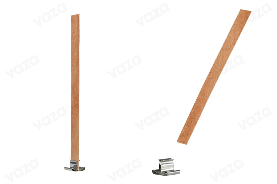 Stoppini di legno 13x150 mm con base in metallo per candele - 25 pz Stoppini di legno 13x150 mm con base in metallo per candele - 25 pz-εικόνα_προϊοντική