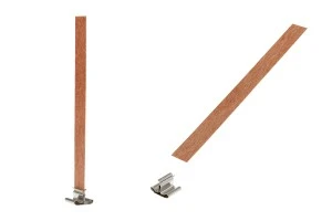 Wooden wicks 13x130 mm with metal base for candles - 25 pcs