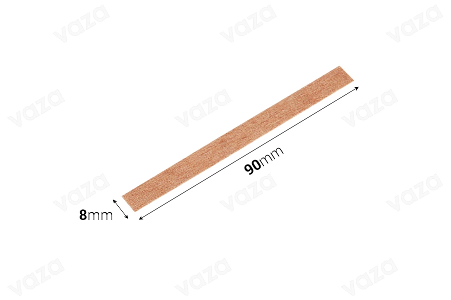 Φυτίλια ξύλινα 8x90 mm με μεταλλική βάση για κεριά - 25 τμχ Φυτίλια ξύλινα 8x90 mm με μεταλλική βάση για κεριά - 25 τμχ-εικόνα_διαστάσεις