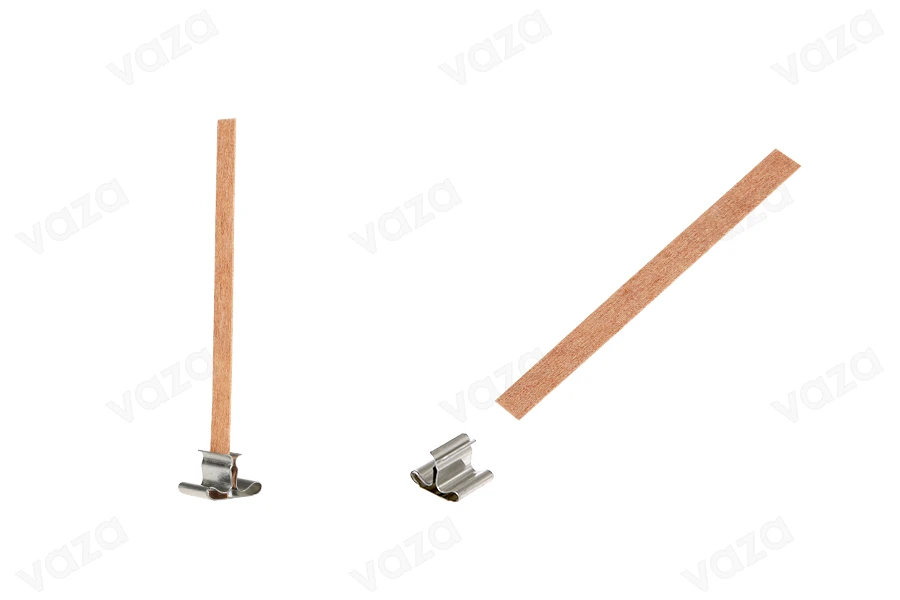 Φυτίλια ξύλινα 8x90 mm με μεταλλική βάση για κεριά - 25 τμχ Φυτίλια ξύλινα 8x90 mm με μεταλλική βάση για κεριά - 25 τμχ-εικόνα_προϊοντική