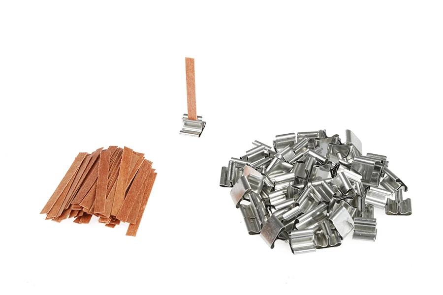 Φυτίλια ξύλινα 6x60 mm με μεταλλική βάση για κεριά - 25 τμχ