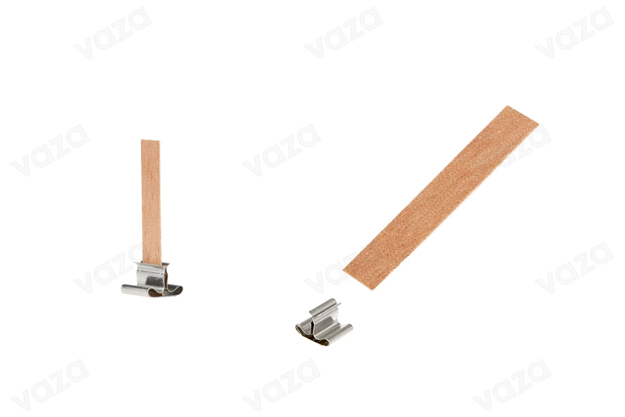 Φυτίλια ξύλινα 9x50 mm με μεταλλική βάση για κεριά - 25 τμχ Φυτίλια ξύλινα 9x50 mm με μεταλλική βάση για κεριά - 25 τμχ-εικόνα_προϊοντική