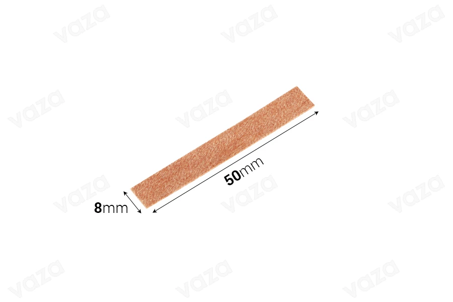 Φυτίλια ξύλινα 8x50 mm με μεταλλική βάση για κεριά - 25 τμχ Φυτίλια ξύλινα 8x50 mm με μεταλλική βάση για κεριά - 25 τμχ-εικόνα_διαστάσεις