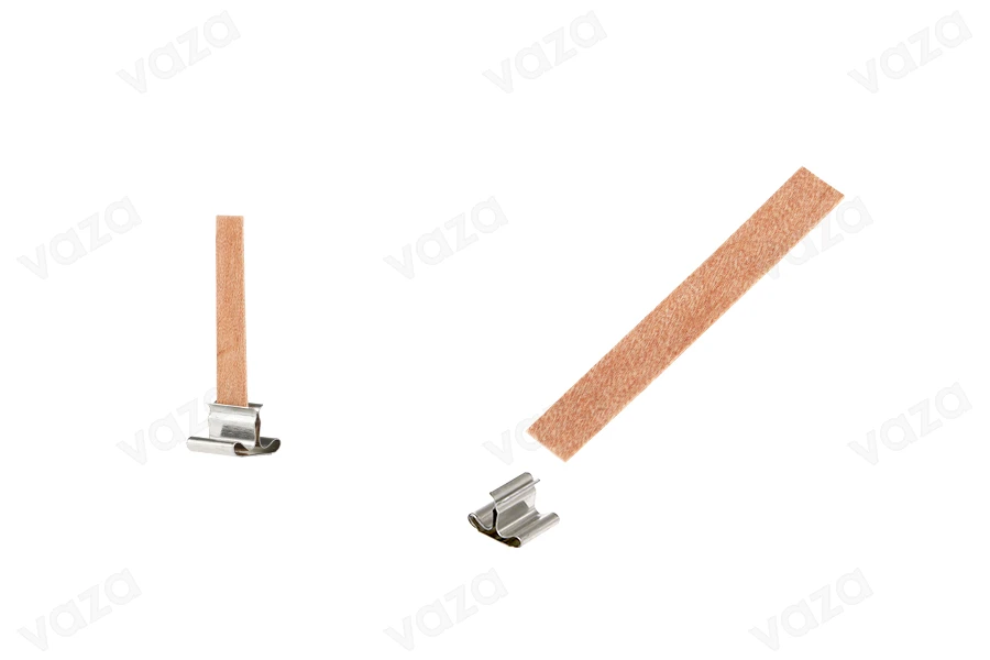 Φυτίλια ξύλινα 8x50 mm με μεταλλική βάση για κεριά - 25 τμχ Φυτίλια ξύλινα 8x50 mm με μεταλλική βάση για κεριά - 25 τμχ-εικόνα_προϊοντική