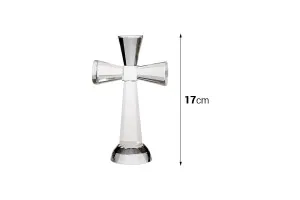Croix en cristal avec socle d'une hauteur de 17 cm-2