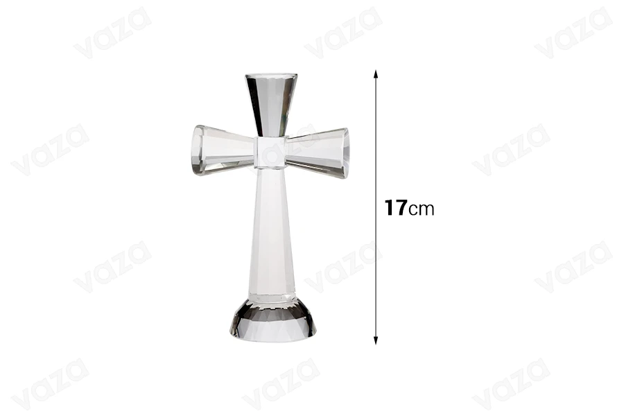 Crystal standing cross - height 17 cm-image_dimensions