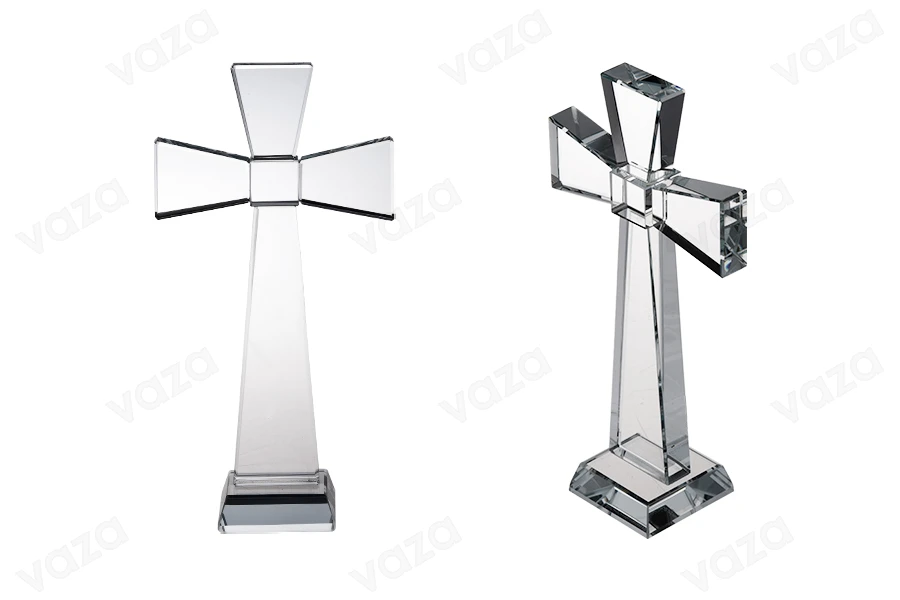 Kryq kristali me bazë - lartësi 19 cm Kryq kristali me bazë - lartësi 19 cm-imazh_produkt