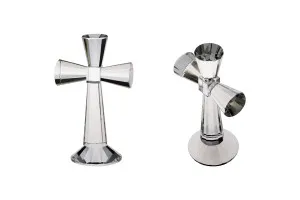 Croix en cristal avec socle d'une hauteur de 17 cm-1