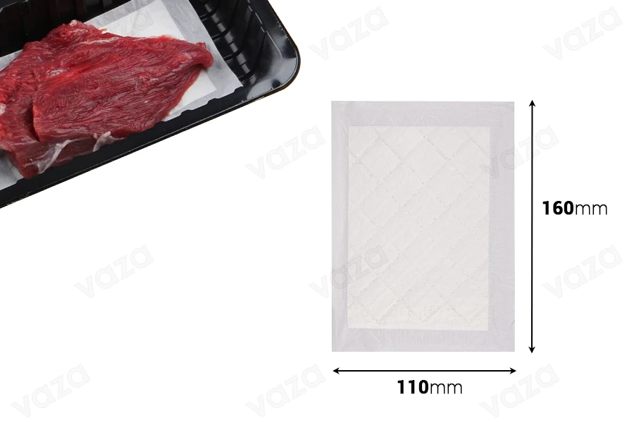 Chiffons absorbants pour la viande 160 x 110 mm en blanc - 500 pcs-εικόνα_διαστάσεις