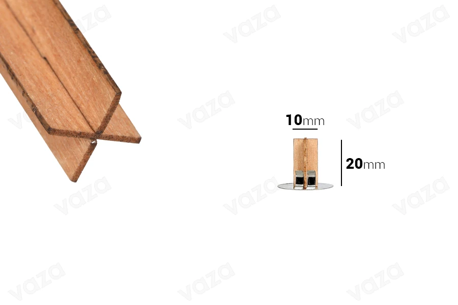 Fitil druri 10x20 mm në formën e një kryqi me bazë metalike për qirinj - 25 copë Fitil druri 10x20 mm në formën e një kryqi me bazë metalike për qirinj - 25 copë-imazh_dimensione
