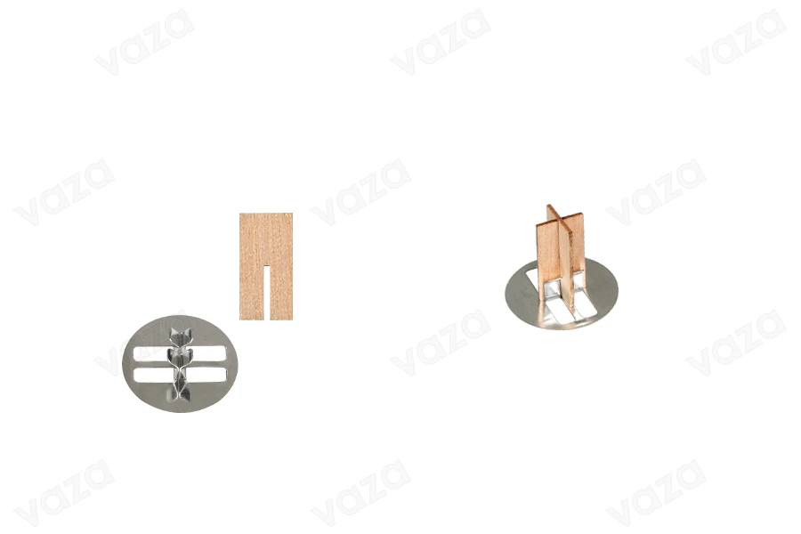 Fitil druri 10x20 mm në formën e një kryqi me bazë metalike për qirinj - 25 copë Fitil druri 10x20 mm në formën e një kryqi me bazë metalike për qirinj - 25 copë-imazh_produkt