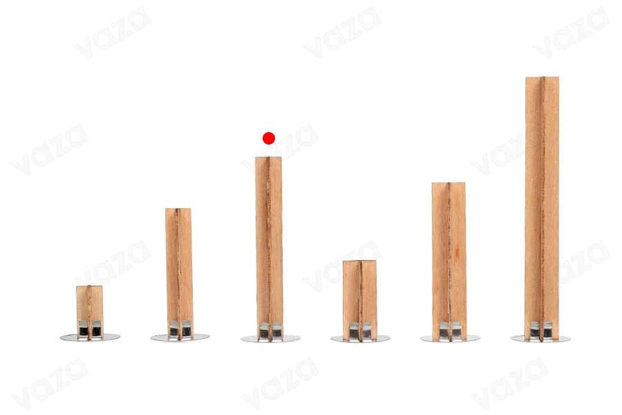 Φυτίλια ξύλινα 10x70 mm σε σχήμα σταυρού με μεταλλική βάση για κεριά - 25 τμχ Φυτίλια ξύλινα 10x70 mm σε σχήμα σταυρού με μεταλλική βάση για κεριά - 25 τμχ-