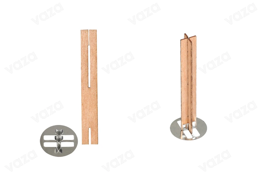 Φυτίλια ξύλινα 10x70 mm σε σχήμα σταυρού με μεταλλική βάση για κεριά - 25 τμχ Φυτίλια ξύλινα 10x70 mm σε σχήμα σταυρού με μεταλλική βάση για κεριά - 25 τμχ-εικόνα_προϊοντική