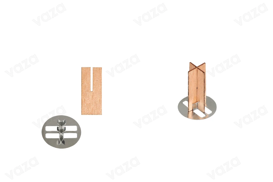 Φυτίλια ξύλινα 13x30 mm σε σχήμα σταυρού με μεταλλική βάση για κεριά - 25 τμχ Φυτίλια ξύλινα 13x30 mm σε σχήμα σταυρού με μεταλλική βάση για κεριά - 25 τμχ-εικόνα_προϊοντική