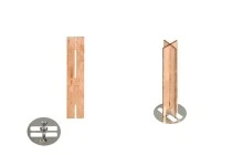 Wooden wicks 13x60 mm in the shape of a cross with a metal base for candles - 25 pcs Wooden wicks 13x60 mm in the shape of a cross with a metal base for candles - 25 pcs