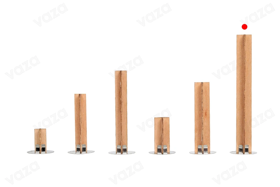 Φυτίλια ξύλινα 13x100 mm σε σχήμα σταυρού με μεταλλική βάση για κεριά - 25 τμχ Φυτίλια ξύλινα 13x100 mm σε σχήμα σταυρού με μεταλλική βάση για κεριά - 25 τμχ-