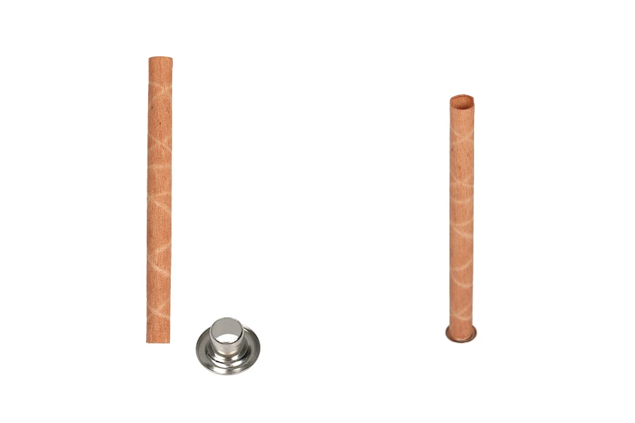 Φυτίλια ξύλινα 6x90 mm κυλινδρικά με μεταλλική βάση για κεριά - 25 τμχ