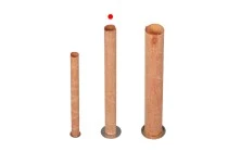 Φυτίλια ξύλινα 10x120 mm κυλινδρικά με μεταλλική βάση για κεριά - 25 τμχ