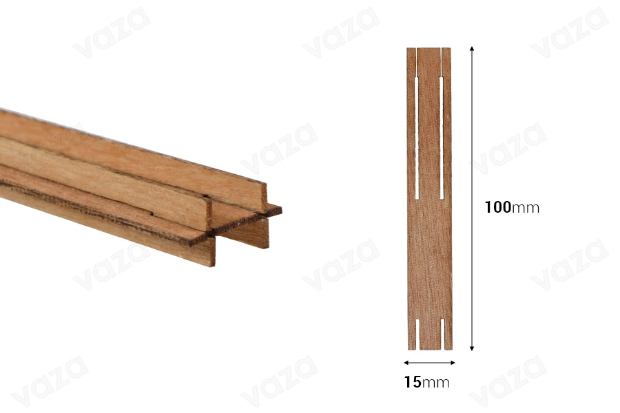 Φυτίλια ξύλινα 15x100 mm με μεταλλική βάση για κεριά - 5 τμχ-εικόνα_διαστάσεις