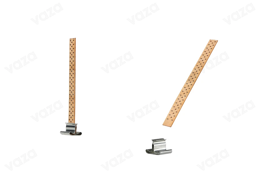 Φυτίλια ξύλινα 8x90 mm με μεταλλική βάση για κεριά - 25 τμχ Φυτίλια ξύλινα 8x90 mm με μεταλλική βάση για κεριά - 25 τμχ-εικόνα_προϊοντική