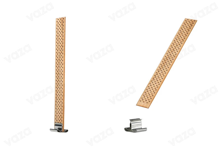 Mèches en bois de 16 x 127 mm avec support métallique pour bougies - 25 pcs Mèches en bois de 16 x 127 mm avec support métallique pour bougies - 25 pcs-photo_produit