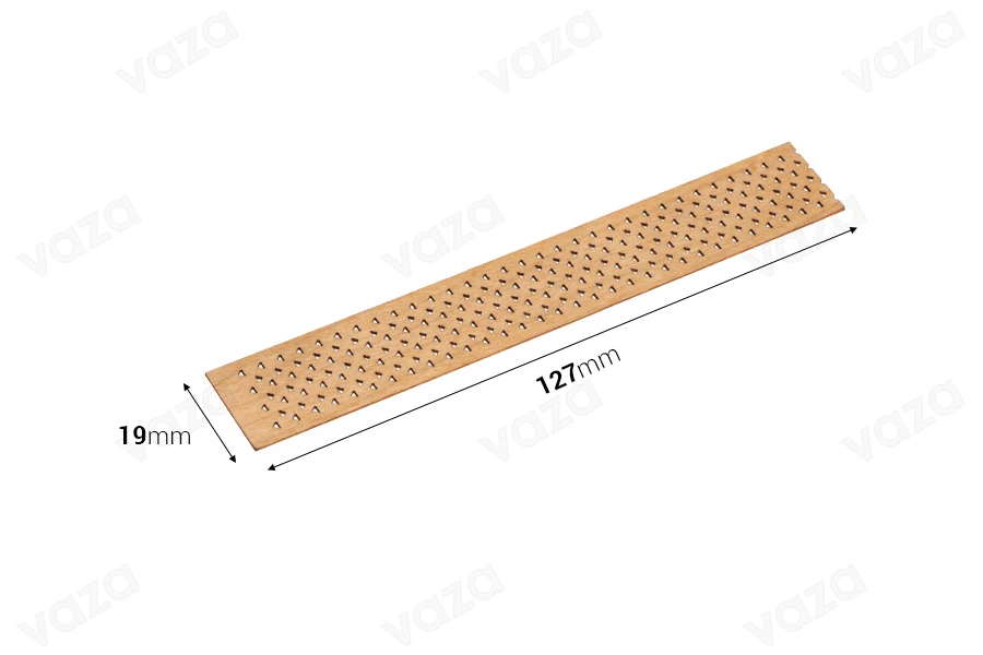 Wooden wicks 19x127 mm with metal base for candles - 5 pcs Wooden wicks 19x127 mm with metal base for candles - 5 pcs-εικόνα_διαστάσεις