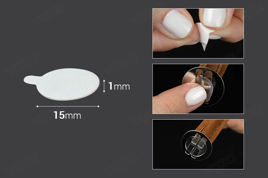 15mm doppelseitige Aufkleber für Kerzendochte (Acrylmaterial) - 56 Stk-εικόνα_διαστάσεις