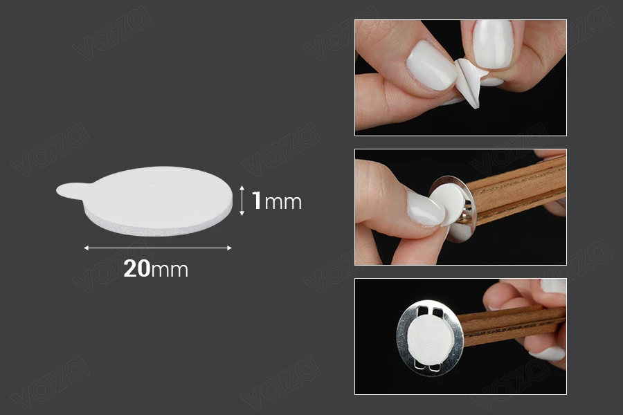 20 mm double-sided stickers for candle wicks (foam material) - 20 pcs-image_dimensions
