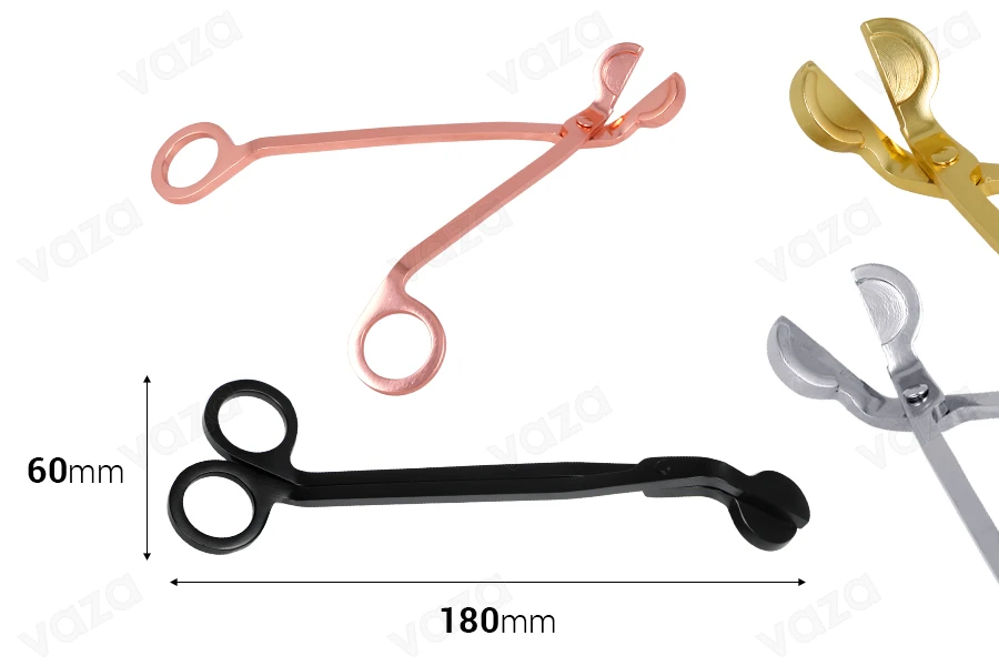 Κόφτης - ψαλίδι για φυτίλια κεριών 180x60 mm σε διάφορα χρώματα Κόφτης - ψαλίδι για φυτίλια κεριών 180x60 mm σε διάφορα χρώματα-εικόνα_διαστάσεις