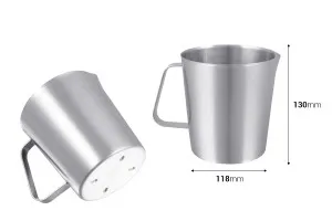 Acier inoxydable (inox) 1000 ml avec graduation et poignée-2