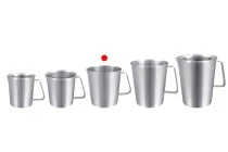 Edelstahlgefäß (inox) 1000ml mit Graduierung und Griff